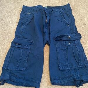 Blue Fu Hao Cargo Shorts